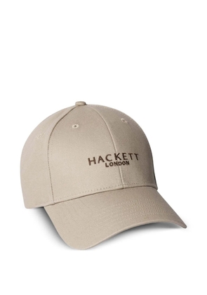 Hackett London logo-embroidered leather-strap cap - Neutrals