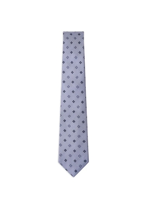 Hackett London flower-outline geometric-pattern tie - Blue