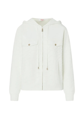 LIU JO crocodile jacquard sweater - White