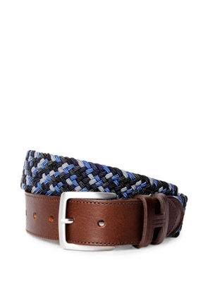 Hackett London braided calf leather-trim belt - Brown