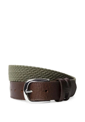 Hackett London parachute braided leather-trim belt - Green