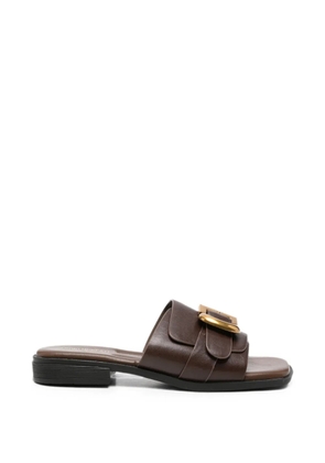 SERGIO MORETTI FIRENZE buckle-detail leather sandals - Brown