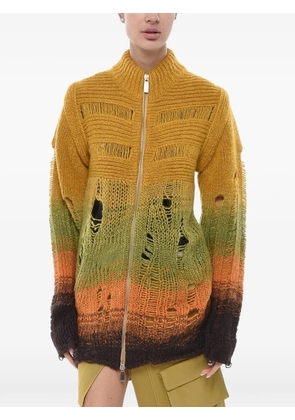 Off-White degradé distressed cardigan - Yellow