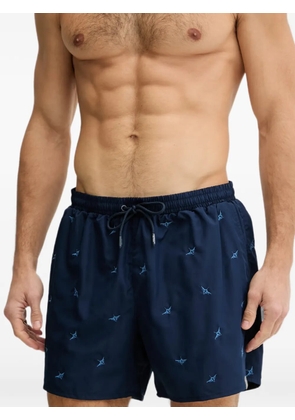 Aeronautica Militare embroidered drawstring swim shorts - Blue