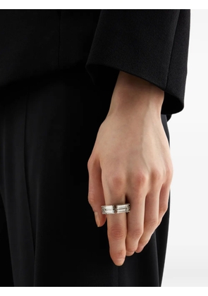 Jil Sander crystal-embellished logo-engraved ring - Silver