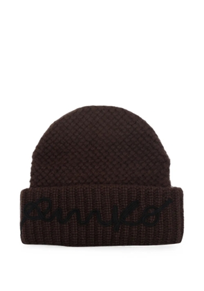 PINKO Bambu logo-embroidered beanie hat - Brown