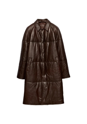 Prada padded nappa-leather coat - Brown