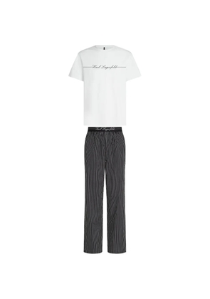 Karl Lagerfeld pinstripe pants pajama set - White