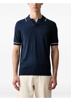 Karl Lagerfeld contrast-trim logo-embroidered polo shirt - Blue