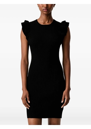 Michael Michael Kors ruffled ribbed-knit dress - Black