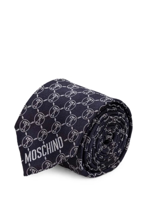Moschino patterned tie - Blue