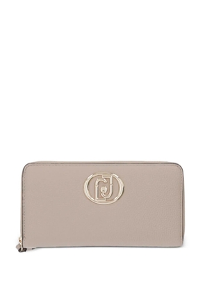 LIU JO logo-plaque pebbled-effect wallet - Neutrals