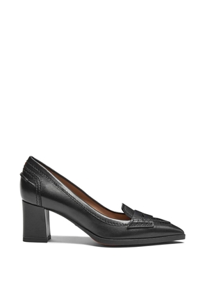 Santoni pointed-toe penny-strap pumps - Black