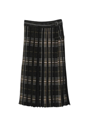 BOMPARD tartan-pattern pleated midi skirt - Grey