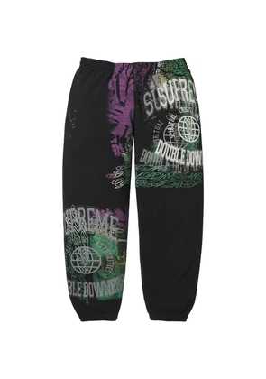 Supreme Overprint elasticated-waistband track pants - Black