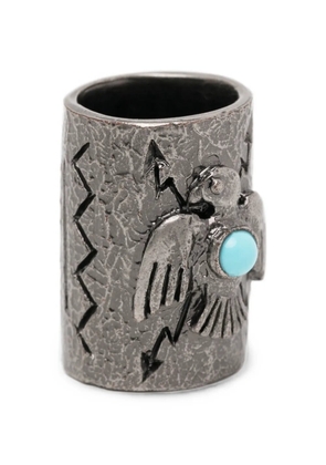 Valentino Garavani engraved eagle ring - Grey