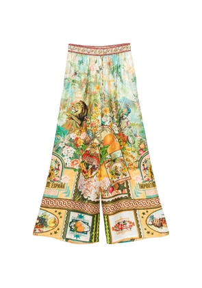 Camilla graphic-print palazzo pants - Green
