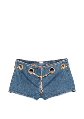 Cult Gaia Baba chain-belt denim shorts - Blue