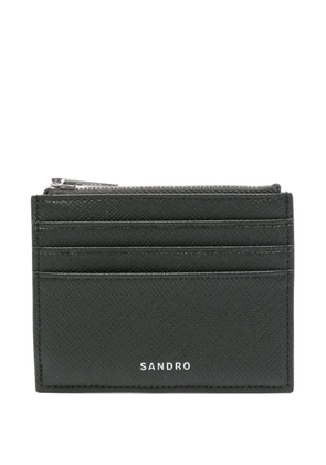 SANDRO textured zip-around card holder - Green