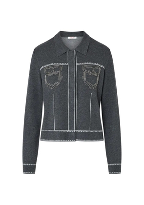 LIU JO knit jacket with beads - Grey