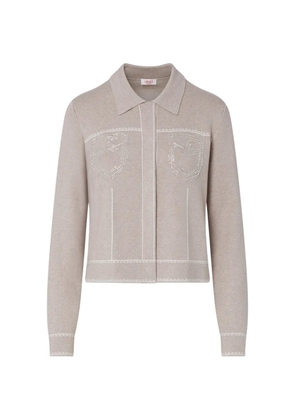 LIU JO knit jacket with beads - Neutrals