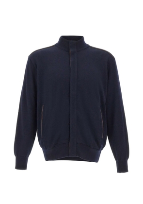 Paul & Shark logo-embroidered wool cardigan - Blue