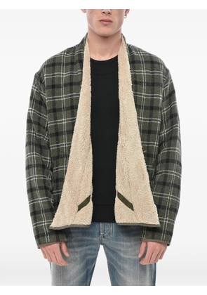 Greg Lauren reversible checked overshirt - Green