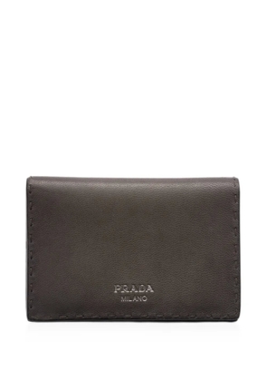Prada Antiqued leather card holder - Grey