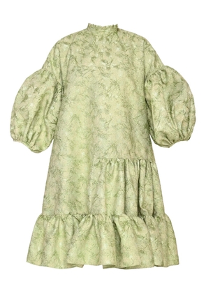 ANOUKI puffed-sleeve tiered dress - Green