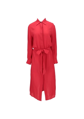 Isaia belted long-sleeve midi dress - Red