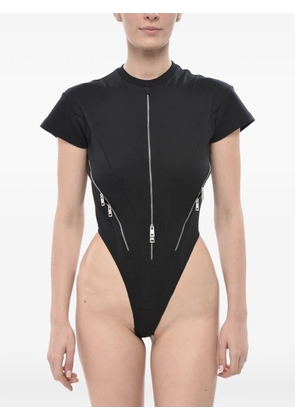 Mugler zip-detail short-sleeve bodysuit - Black