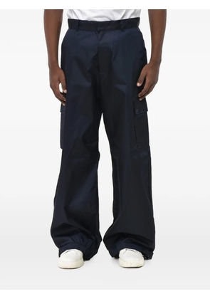 Off-White embroidered drawstring-hem cargo trousers - Blue
