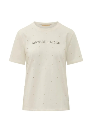 Michael Michael Kors stud-embellished logo-print T-shirt - Neutrals