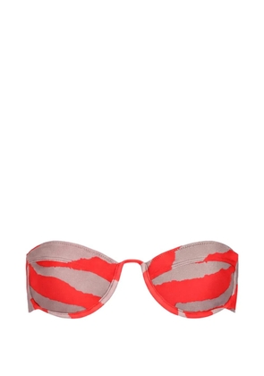 TROPIC OF C Mariel zebra-print bikini top - Neutrals