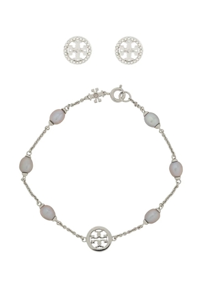 Tory Burch logo bead bracelet - Silver