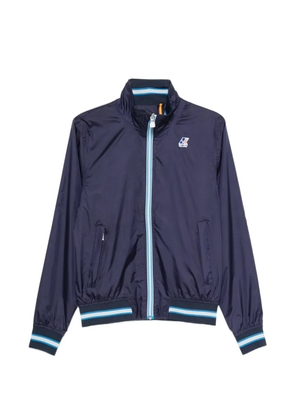 K-Way logo-patch striped-trim jacket - Blue