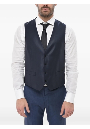 Corneliani Code satin-finish wool waistcoat - Blue