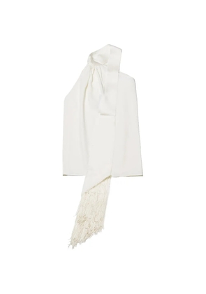 Taller Marmo Astor fringe-trimmed one-shoulder top - White