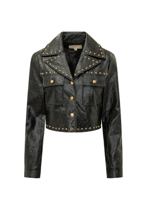 Michael Michael Kors crinkled studded jacket - Black