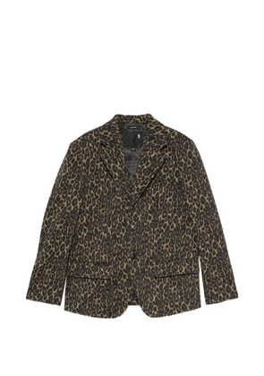 R13 leopard-print buttoned blazer - Brown