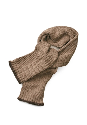 yahae mixed-knit scarf - Neutrals