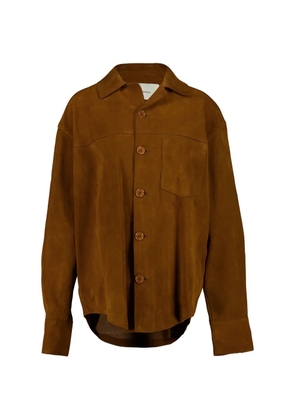 AMI Paris suede buttoned jacket - Brown