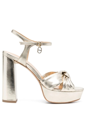 TWINSET 125mm knot-detail sandals - Gold