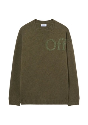 Off-White Bookish logo-patch sweater - Green