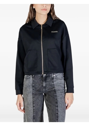 GUESS USA zip-up logo-print - Black