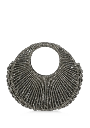 Hibourama Jaya crystal-embellished woven tote bag - Grey