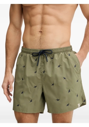 Aeronautica Militare embroidered drawstring swim shorts - Green
