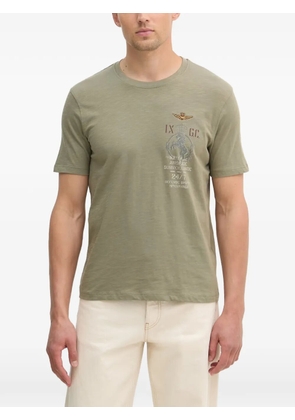 Aeronautica Militare graphic-print slub-texture T-shirt - Green