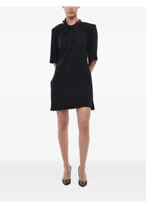 Stella McCartney Falabella chain-detail draped mini dress - Black