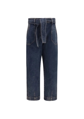 Giorgio Armani high-waisted belted jeans - Blue